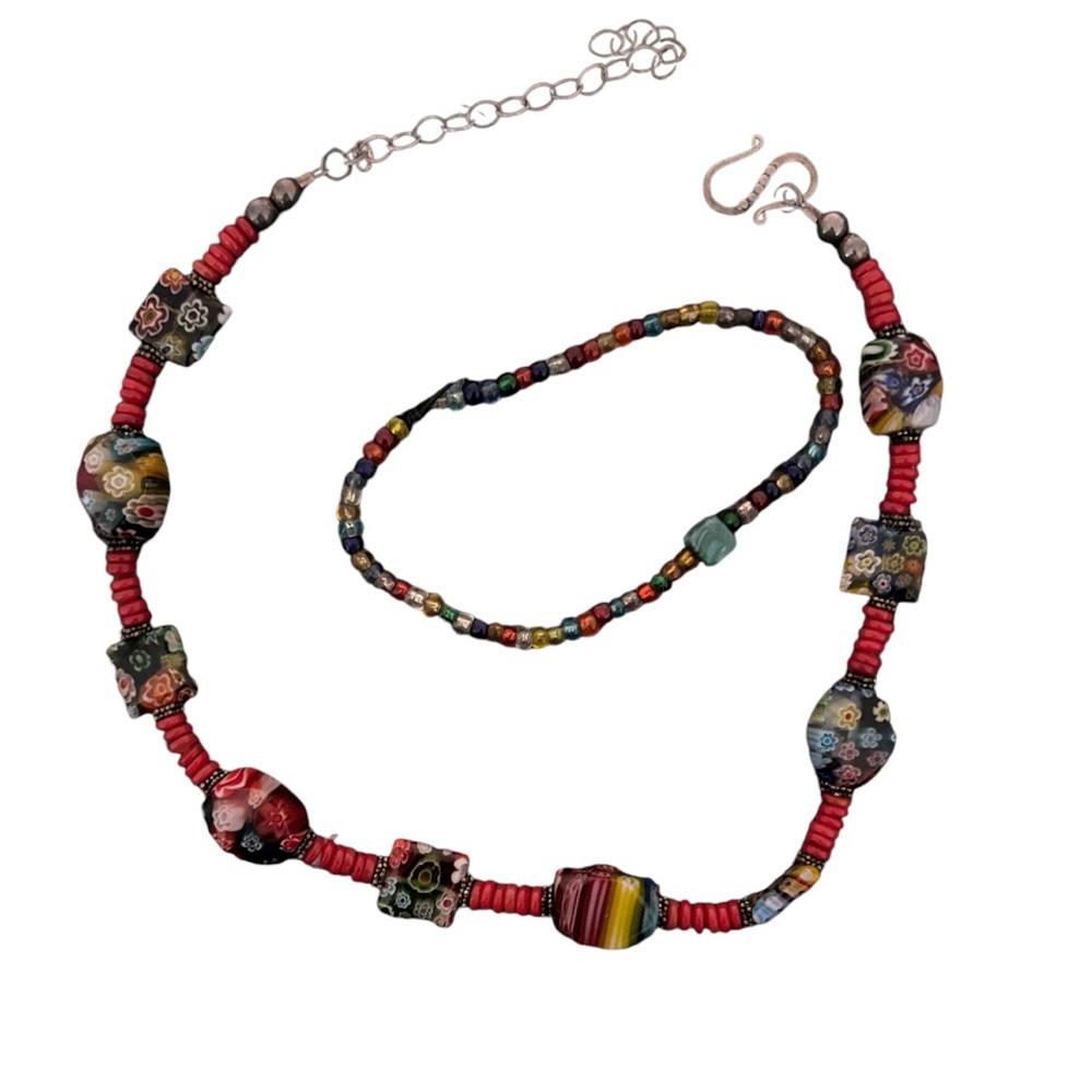 Colorful vintage jewelry set